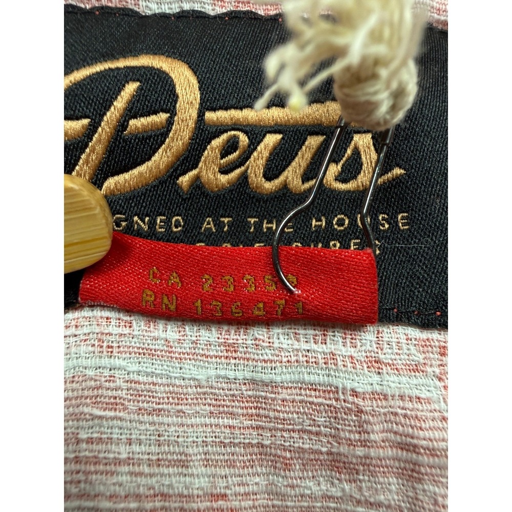 NWT Deus Ex Machina Men M Mail-Man Shirt Red Stamp Palm Print Cotton Button Up - Picture 10 of 14